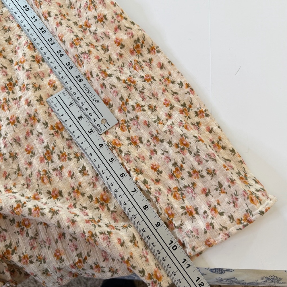 American Eagle Dress Womens Medium Bella Bow Midi Floral Boho Cottagecore - Picture 9 of 12